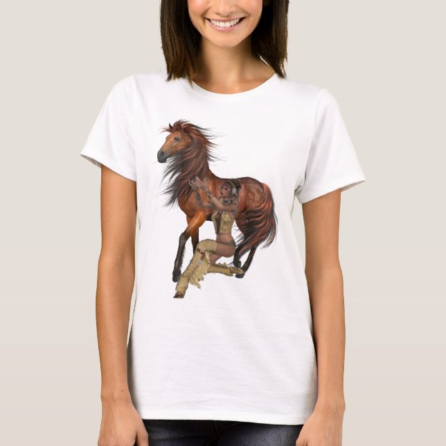 Native American Princess och Horse Shirt Tee (Framsida)
