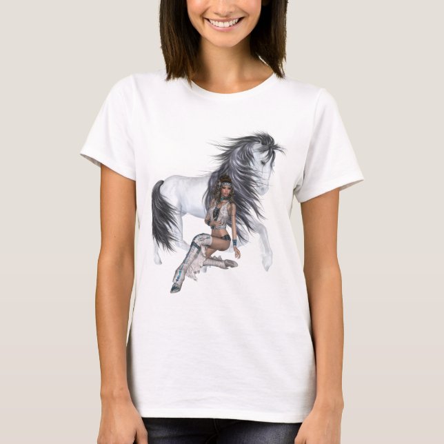 Native American Princess och Stallion Shirt T (Framsida)