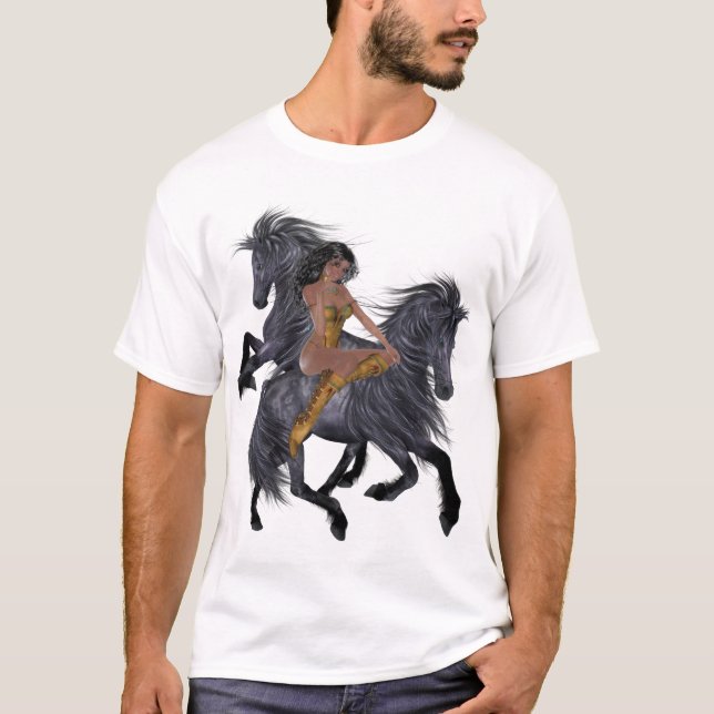 Native American Princess och Stallions Shirt T-shirt (Framsida)