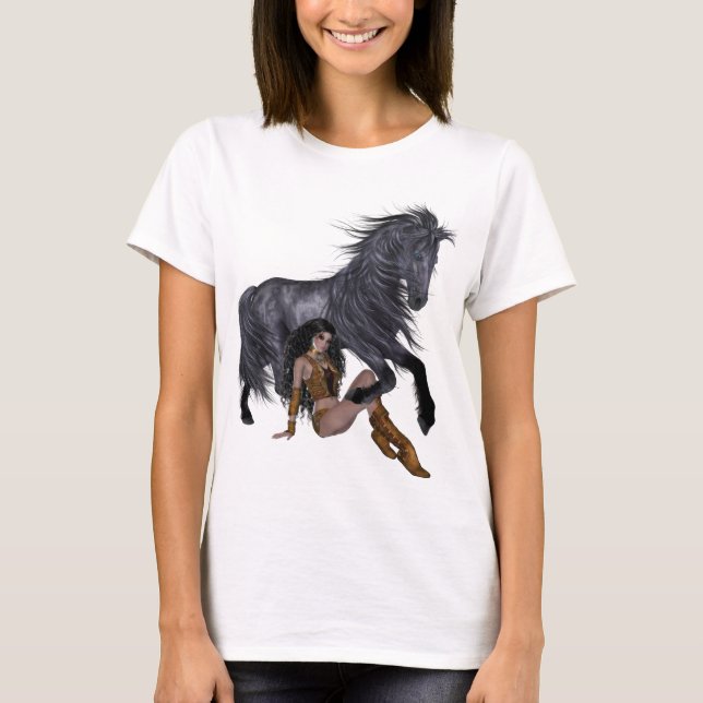 Native American Princess och Stallions Shirt Tee (Framsida)