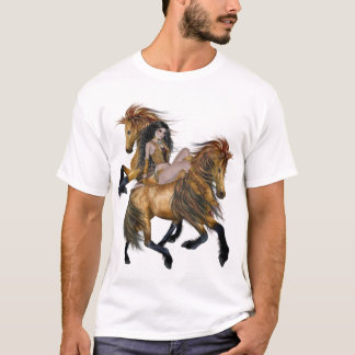 Native American Princess och Stallions Shirt Tee Shirt