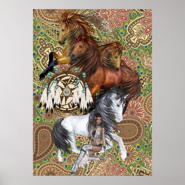 Native American Princess och Vild Stallions Poster (Framsidan)