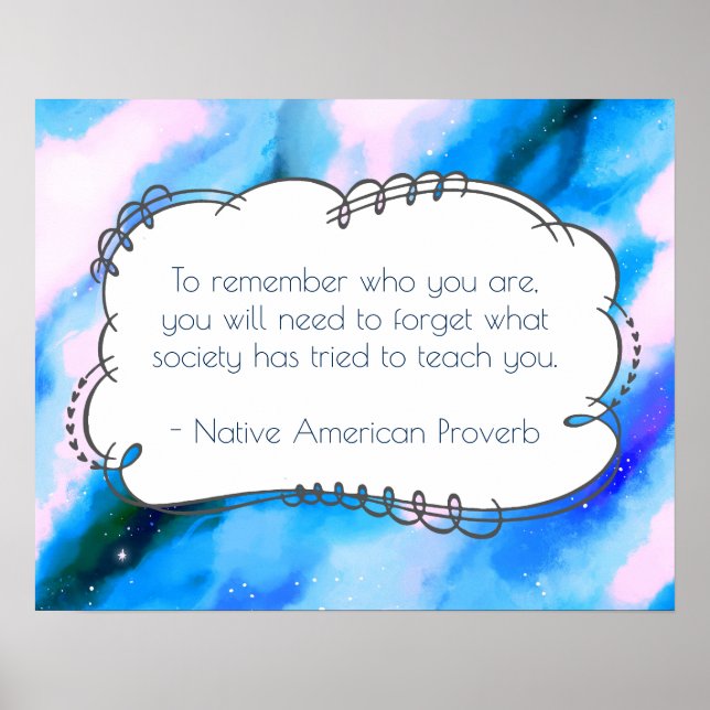 Native American Proverb Inspirational Wise Ssay Poster (Framsidan)