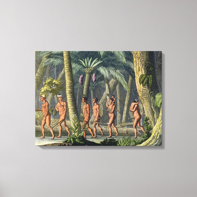 Native American Puri Tribesmen in their Forest, fo Canvastryck (Framsida)