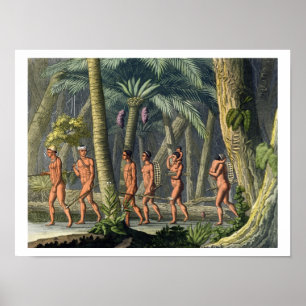 Native American Puri Tribesmen in their Forest, fo Poster