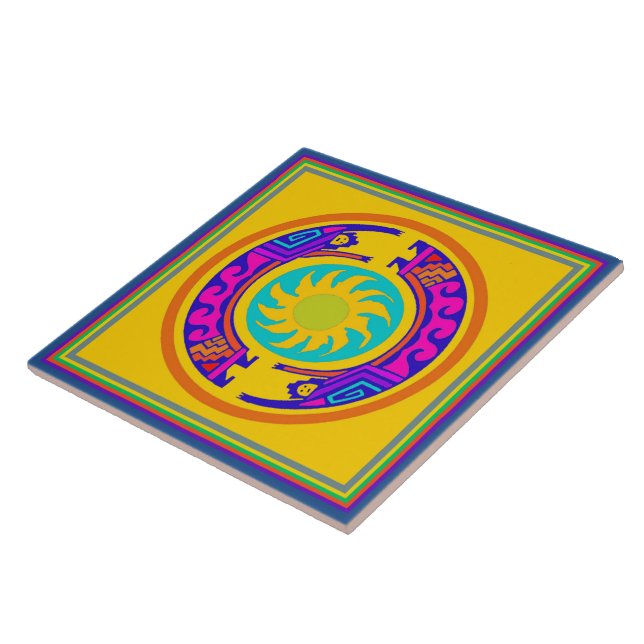 Native American Rainbow Spirits Kakelplatta (Sidan)