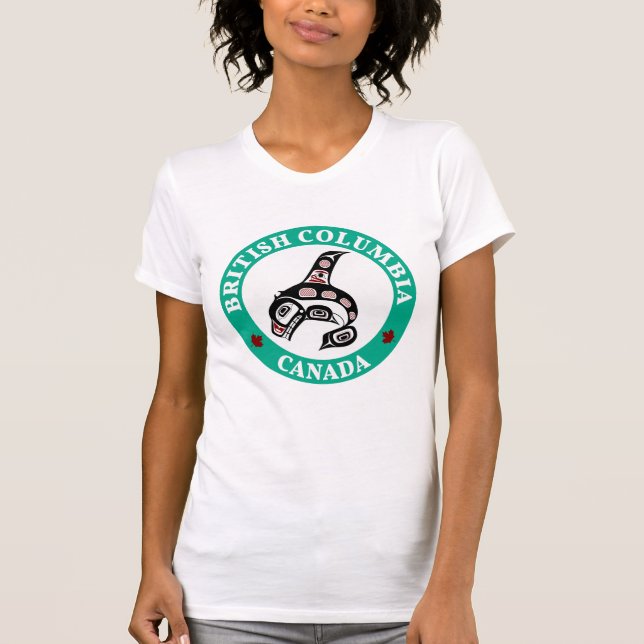 Native American Red Black Art Orca Killer Whale T Shirt (Framsida)