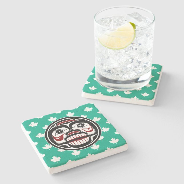 Native American Red Black Art Weeping Skull Stenunderlägg (Sidan)