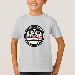 Native American Red Black Art Weeping Skull T Shirt