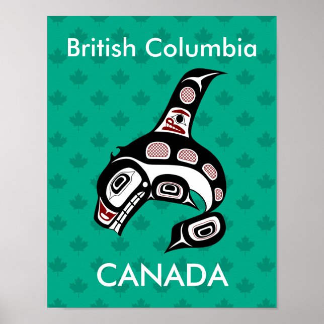 Native American Red Black Graphic Killer Whale Poster (Framsidan)
