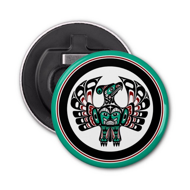 Native American Red Black Graphic Thunderbird Flasköppnare (Framsidan)