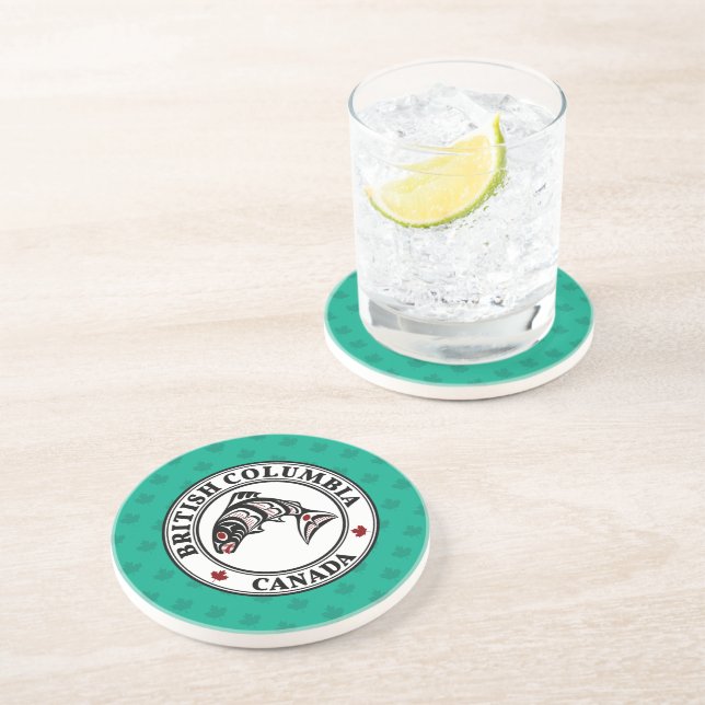 Native American Red Black Graphic Vector Salmon Co Underlägg (Sidan)