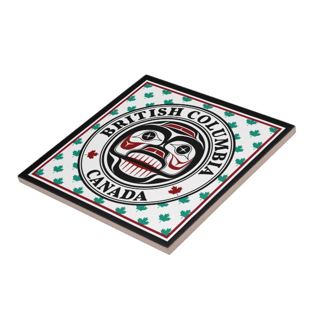 Native American Red Black Grönt Art Weeping Skull Kakelplatta (Sidan)