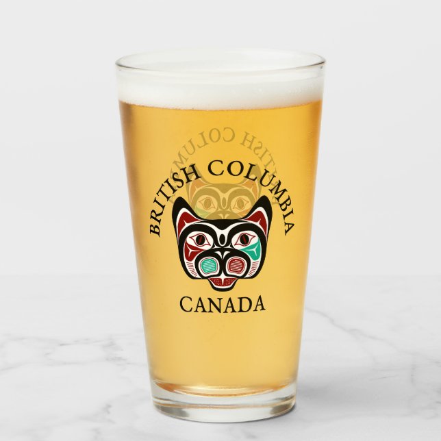 Native American Red Black Grönt Vector Art Kattung Glaskopp (Baksida fylld)