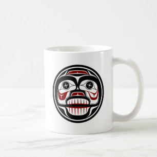 Native American Red Black Haida Art Otter Salmon Kaffemugg