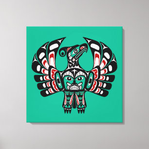 Native American Red Black Haida Art Thunderbird Canvastryck
