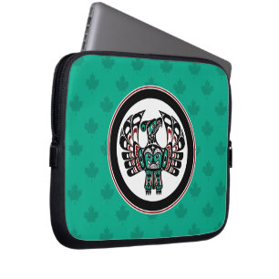 Native American Red Black Haida Art Thunderbird Laptop Fodral