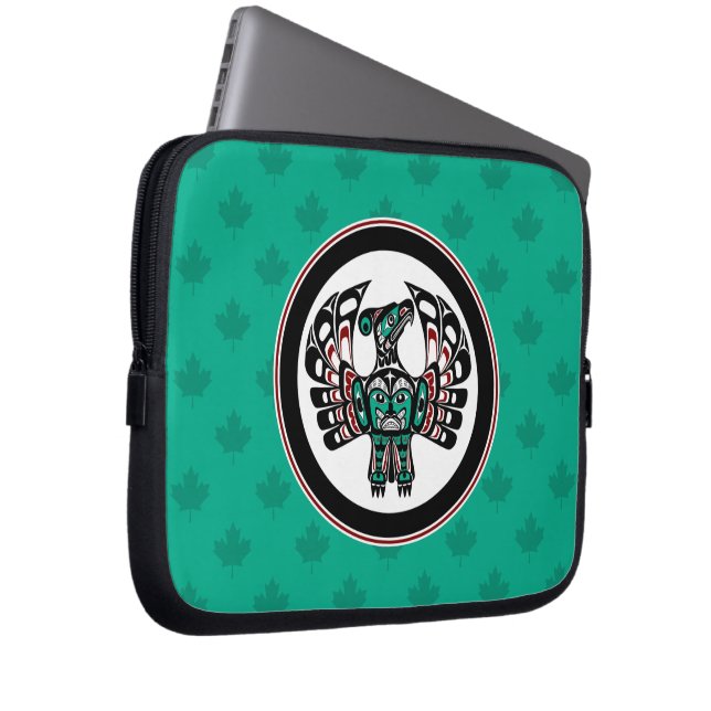 Native American Red Black Haida Art Thunderbird Laptop Fodral (Framsidan Höger)