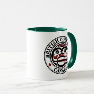 Native American Red Black Haida Art Weeping Skull Mugg