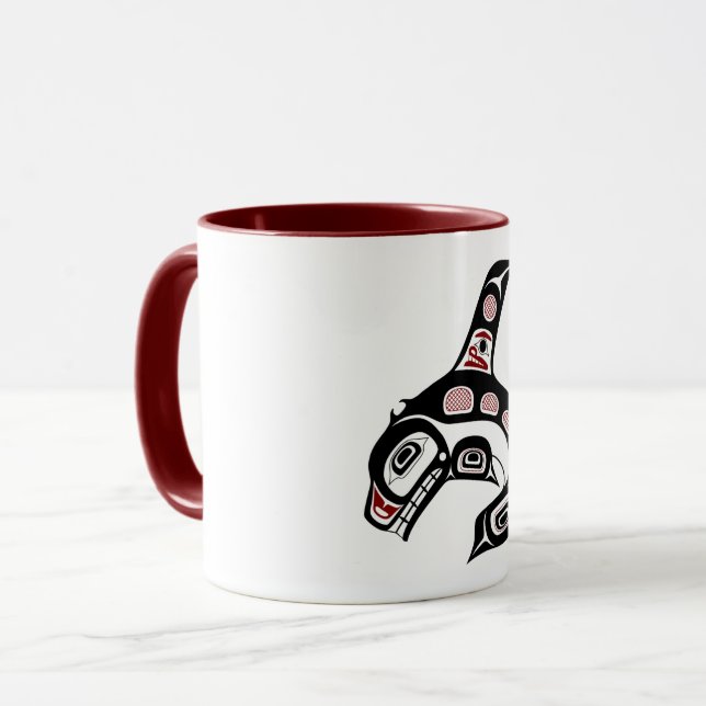 Native American Red Black Haida Orca Killer Whale Mugg (Framsida vänster)