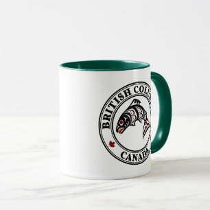 Native American Red Black Haida Vector Salmon Mugg