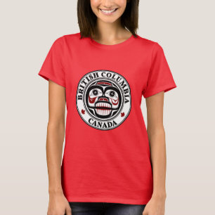 Native American Red Black Haida Weeping skalle T Shirt