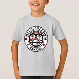 Native American Red Black Haida Weeping Skull T Shirt
