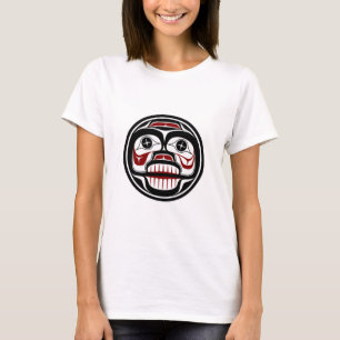 Native American Red Black Haida Weeping Skull T Shirt