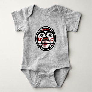Native American Red Black Haida Weeping Skull T Shirt