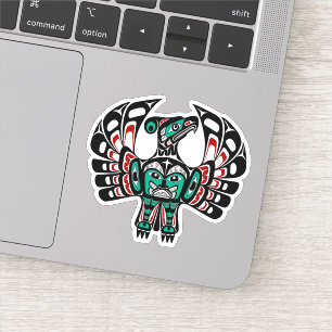 Native American Red Black Kaigani Thunderbird Klistermärken