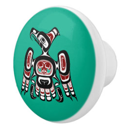 Native American Red Black Kaigani Thunderbird Knopp