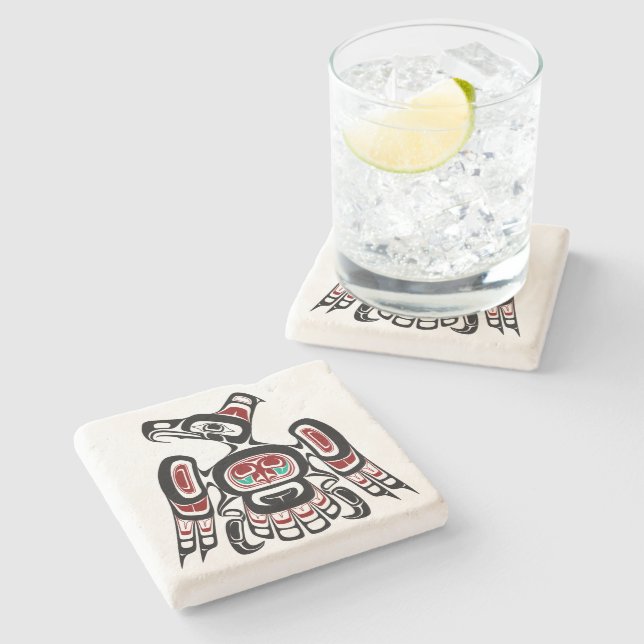 Native American Red Black Kaigani Thunderbird Stenunderlägg (Sidan)