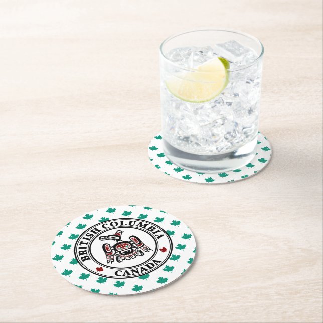 Native American Red Black Kaigani Thunderbird Underlägg Papper Rund (Insitu)