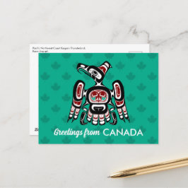 Native American Red Black Kaigani Thunderbird Vykort