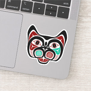 Native American Red Black Vector Graphics Kattunge Klistermärken
