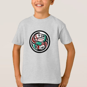 Native American Red Black White Haida Otter Salmon T Shirt