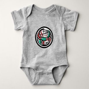 Native American Red Black White Haida Otter Salmon T Shirt