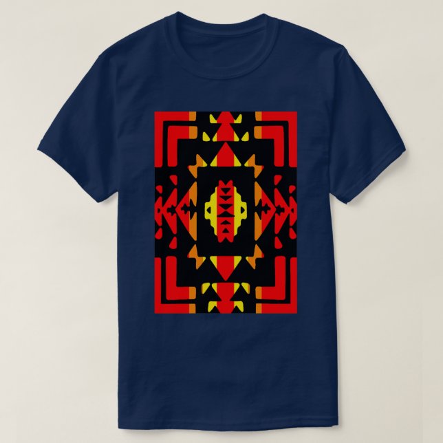 Native American Red Fire Color Blanket Print  T Shirt (Design framsida)