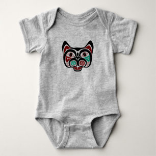 Native American Red White Black Haida Kattunge T Shirt