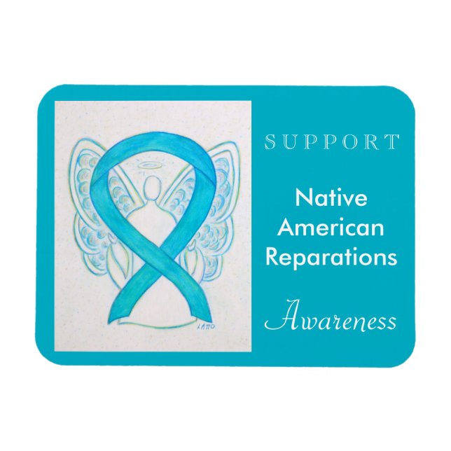 Native American Reparations Angel Ribbon Magnet (Horisontell)