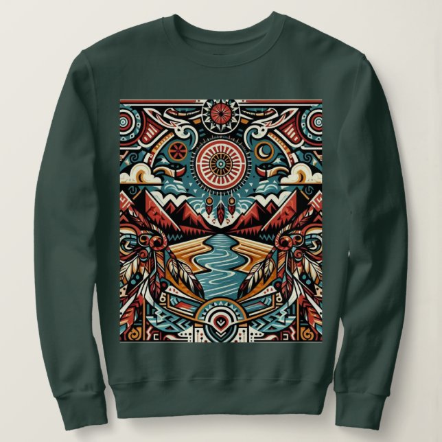 Native American River T Shirt (Design framsida)