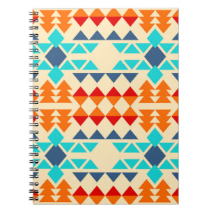 Native american seamless mönster of rhombus and tr anteckningsbok