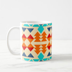 Native american seamless mönster of rhombus and tr kaffemugg