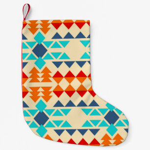 Native american seamless mönster of rhombus and tr liten julstrumpa