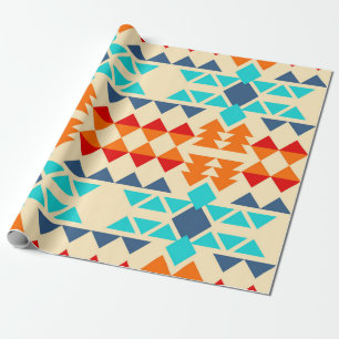 Native american seamless mönster of rhombus and tr presentpapper