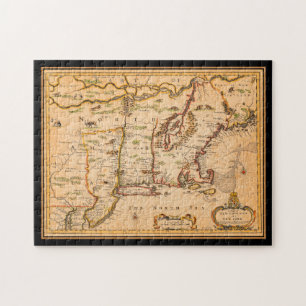 Native American Settlements 1600-talet New England Pussel
