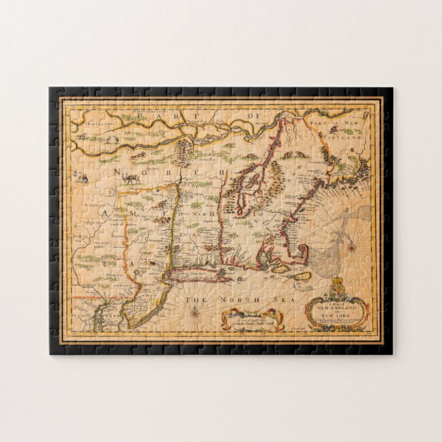 Native American Settlements 1600-talet New England Pussel (Horisontell)