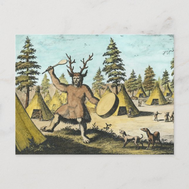 Native American Shaman Vykort (Framsida)