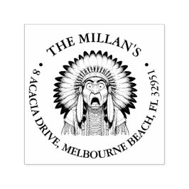 Native American Shoged-tema Självfärgande Stämpel