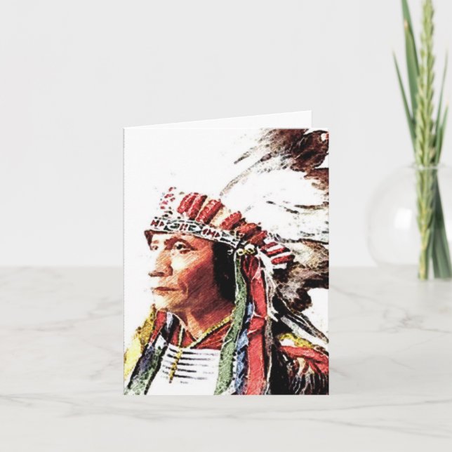 Native American Sitta Bull-kort Kort (Framsida)